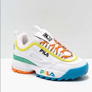 FILA Disruptor Multicolor & White shoes, Size 8.5